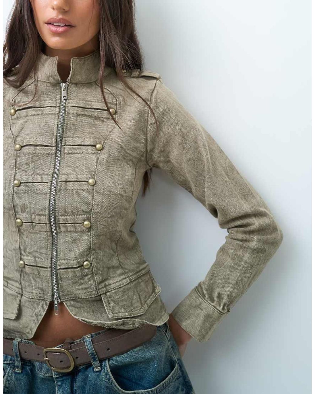 Liquor N Poker Green Shrunken Drummer Style Jacket