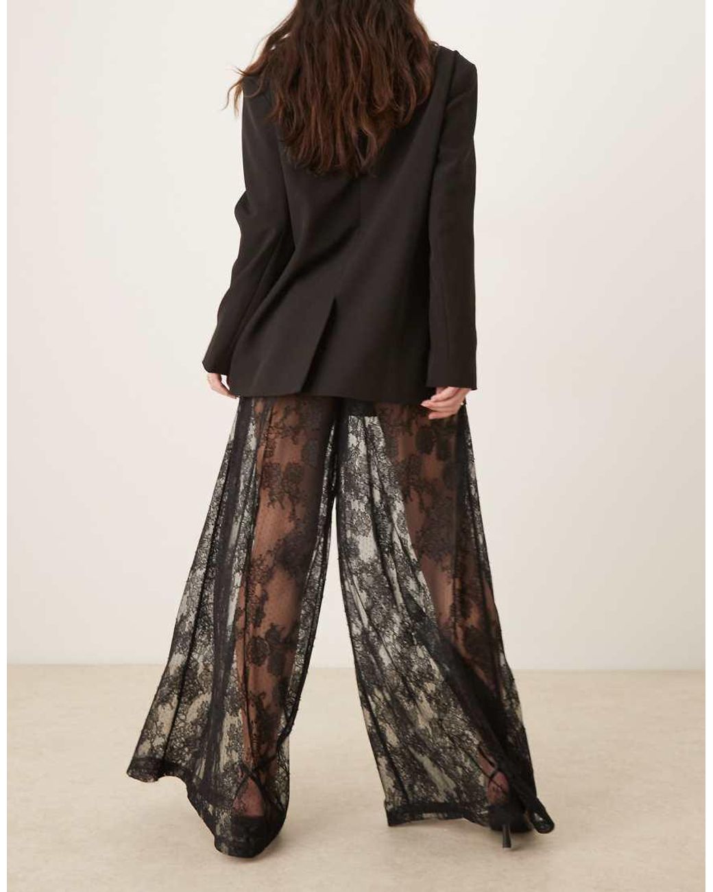 Bardot Black Hildie Extreme Lace Palazzo Pants