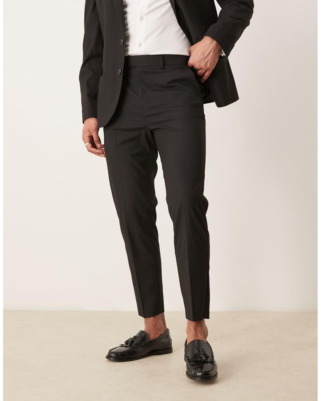 ASOS Black Tapered Suit Trousers for men