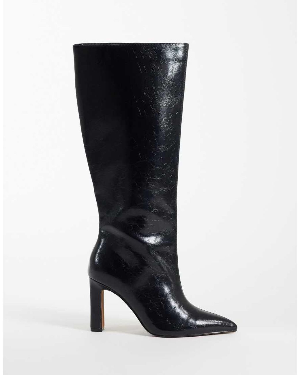 ASOS Black Charming Heeled Knee Boots