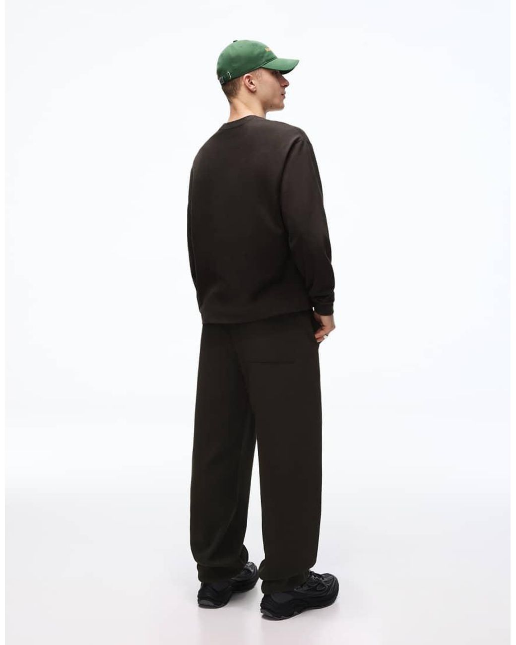 Bershka Black Wide Fit Balloon jogger for men