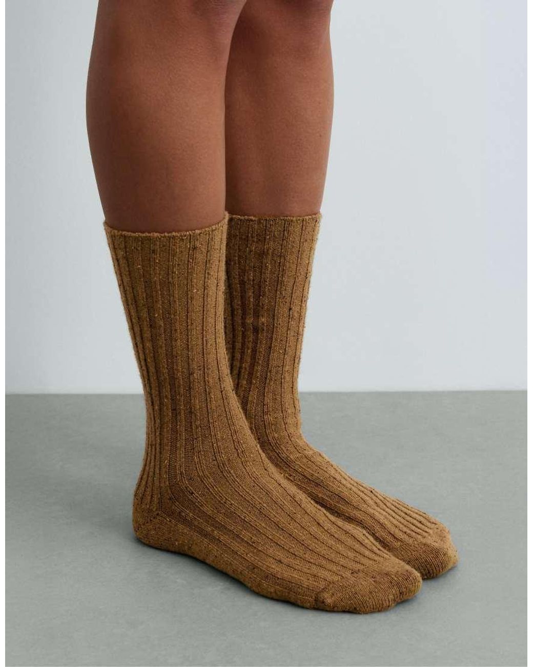 Oysho White 2 Pairs Of Classic Socks, 21% Wool, 11% Silk