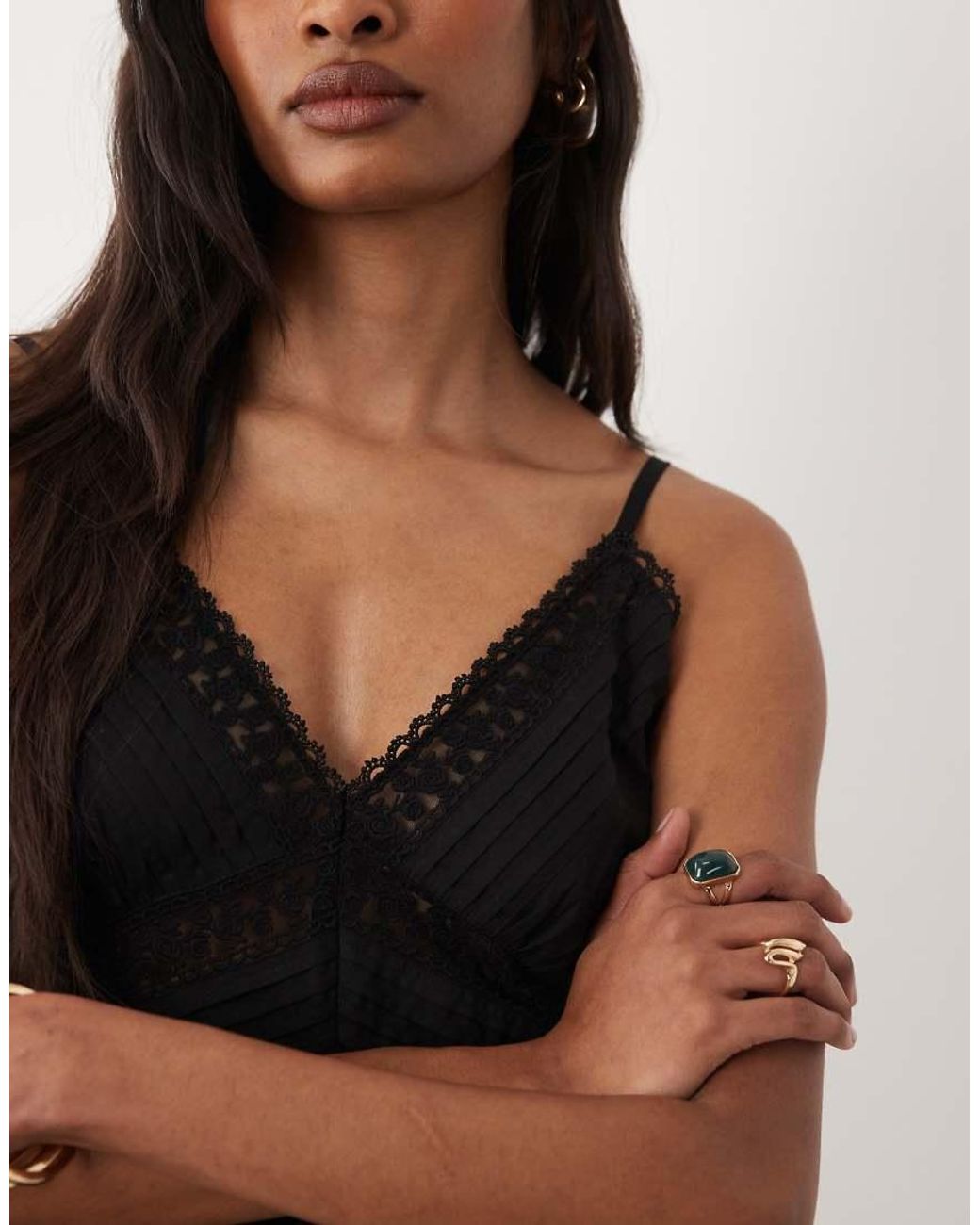 Miss Selfridge Natural Lace Detail Romper