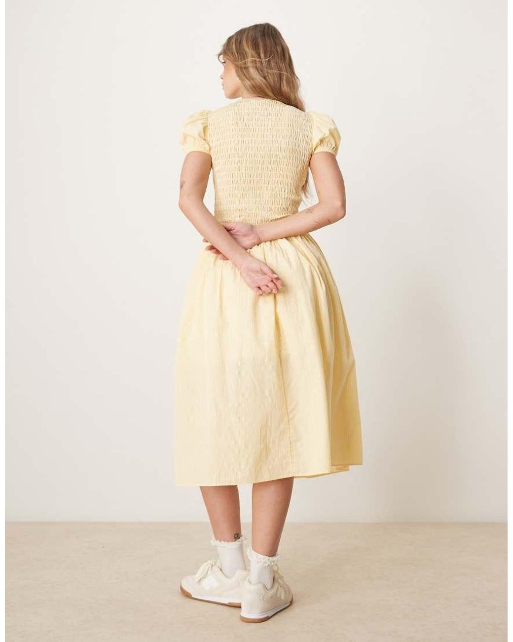 Glamorous Natural Puff Sleeve Midaxi Dress