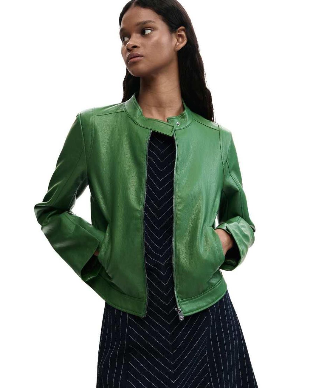 Desigual Green Jacket Faux Leather