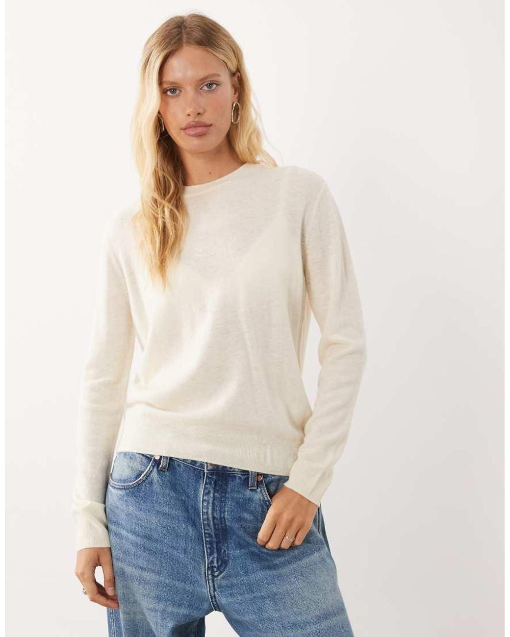 Mango Natural 100% Wool Round Neck Sweater