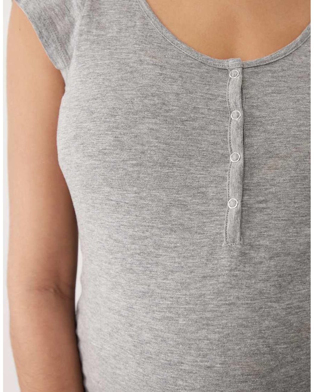 Mama.licious Gray Mamalicious Maternity 2 Function Nursing Top And Shorts Pyjama Set