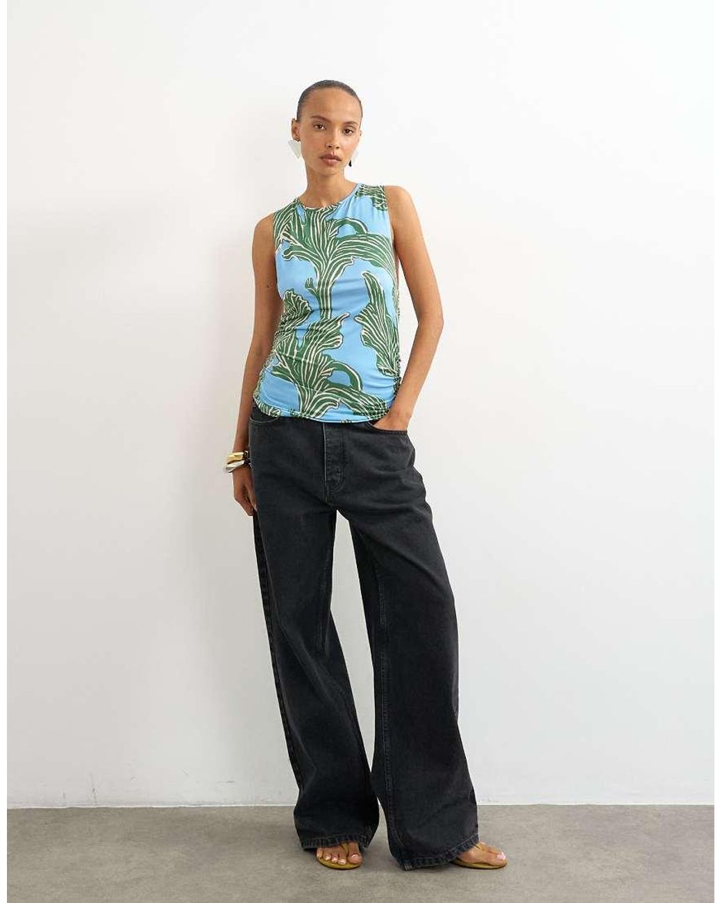 TOPSHOP White Knot Back Detail Microfibre Top