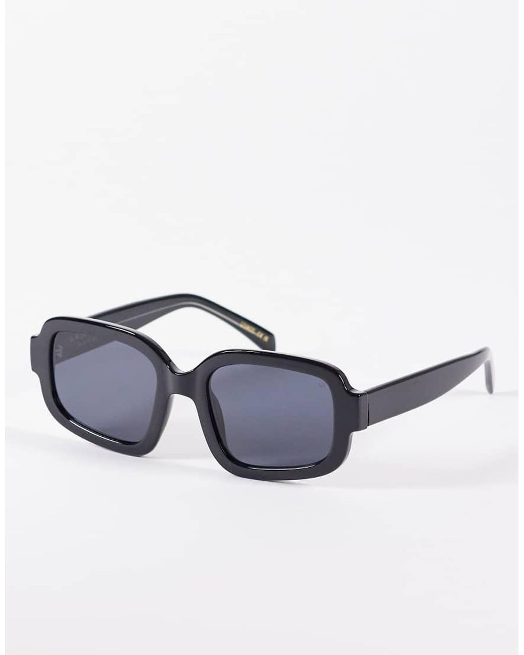 A.Kjærbede Blue Pluto Oversized Retro Curved Sunglasses