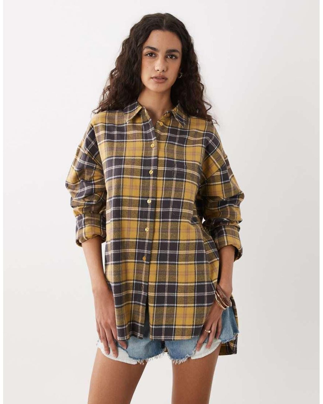 ASOS Natural Washed Check Shirt