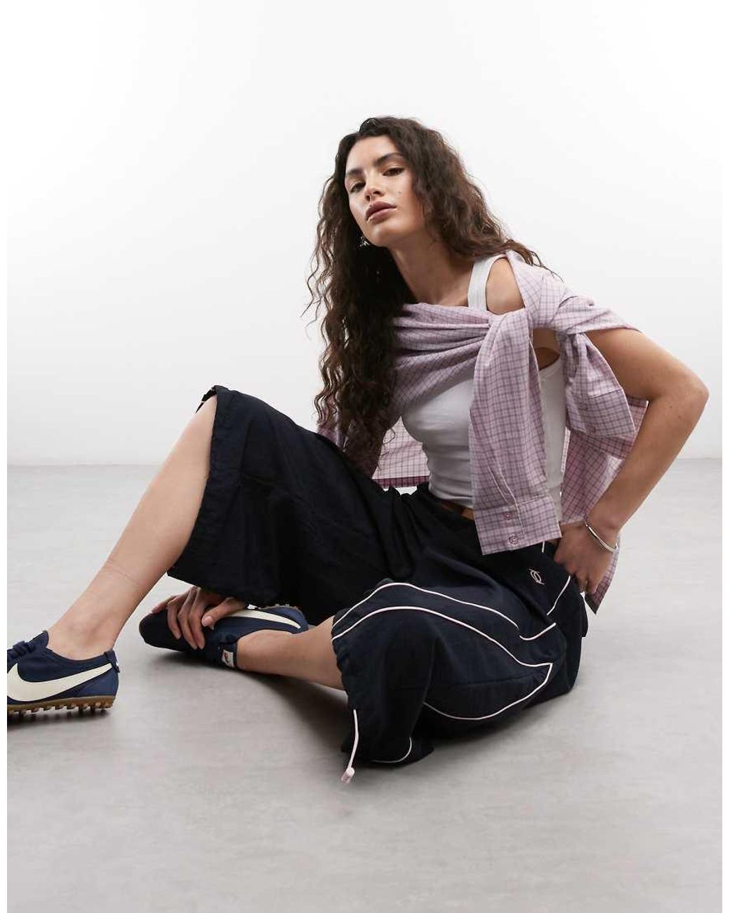Collusion White baggy Longline Nylon Culottes