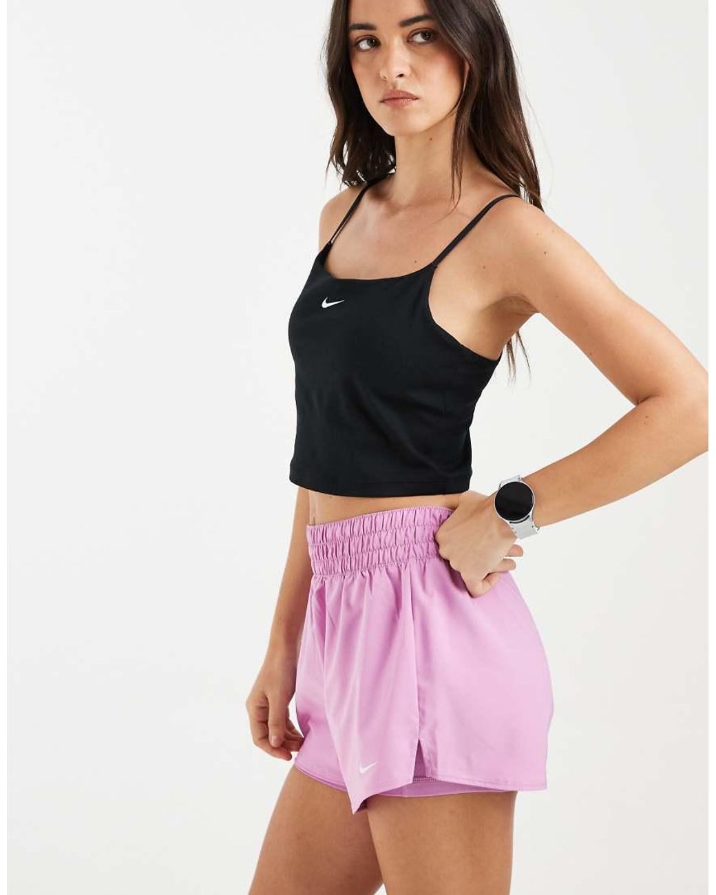 Nike Purple Nike One Training Dri-Fit High Waisted 3 Inch 2
