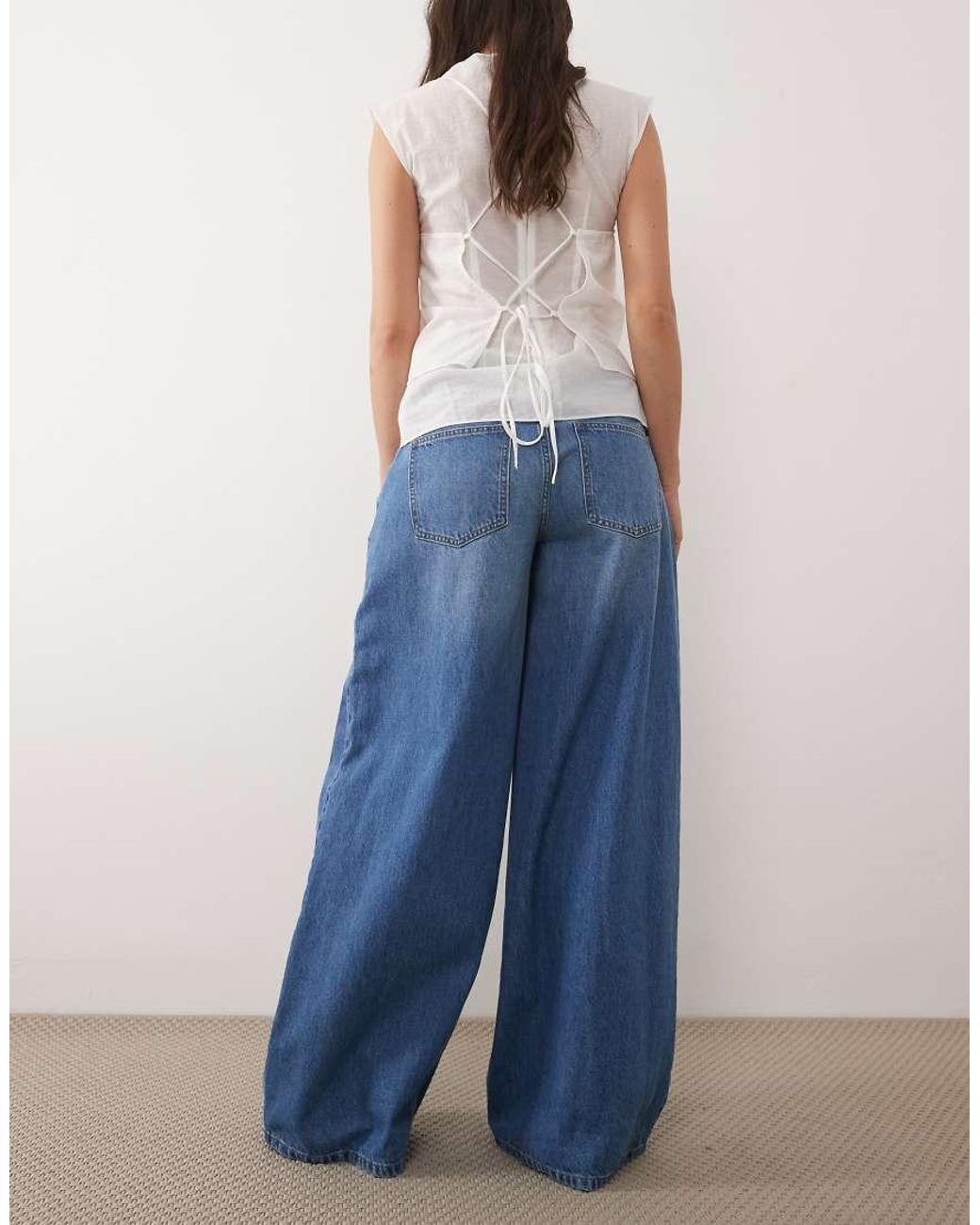 ASOS Blue Low Rise Slouch Jeans
