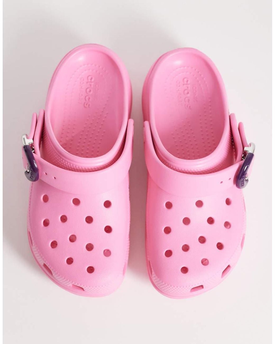 CROCSTM Pink Classic Platform Buckle Clog
