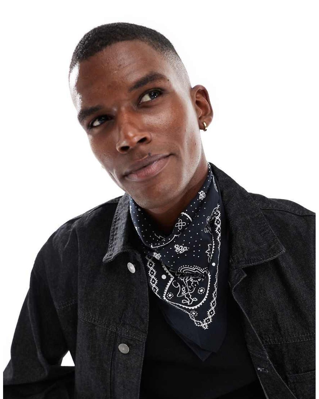 Levi's Black Paisley Print Bandana for men