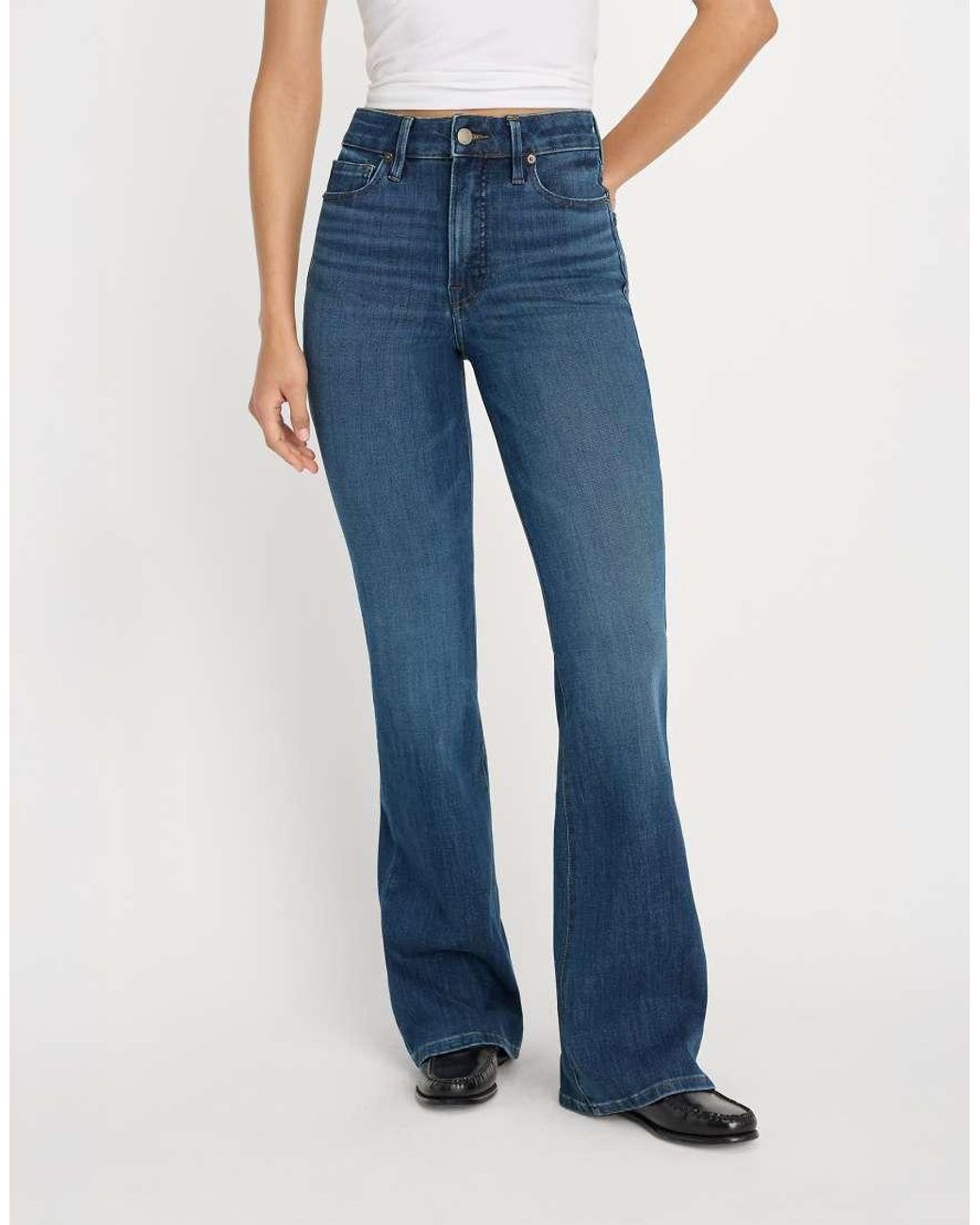 GOOD AMERICAN Blue Soft Tech Good Classic Bootcut Jeans