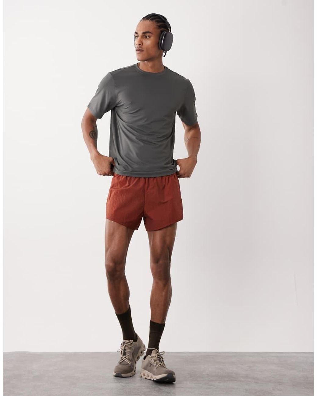 4505 Gray Icon Quick Dry Mesh Training T-shirt for men