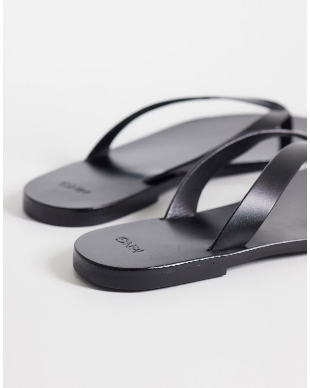 Mango Blue 100% Leather Flip Flops