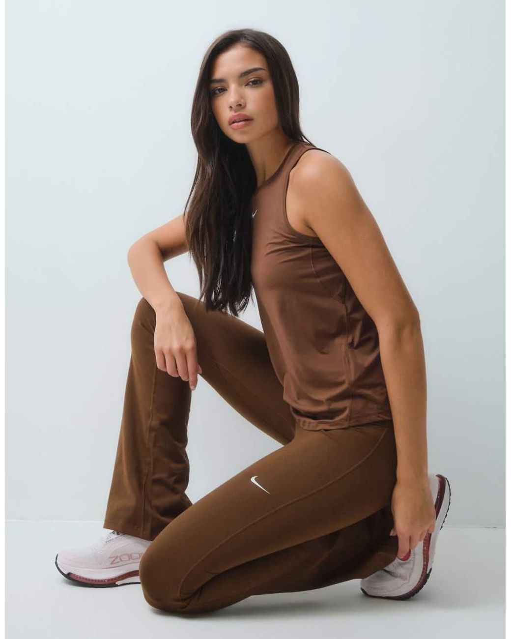 Nike Brown One Dri-Fit High-Rise Seamless Flared Leggings