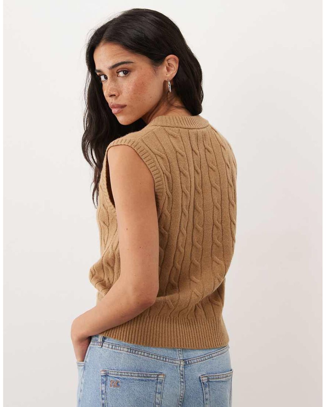 Gant Brown Cable Knit Singlet