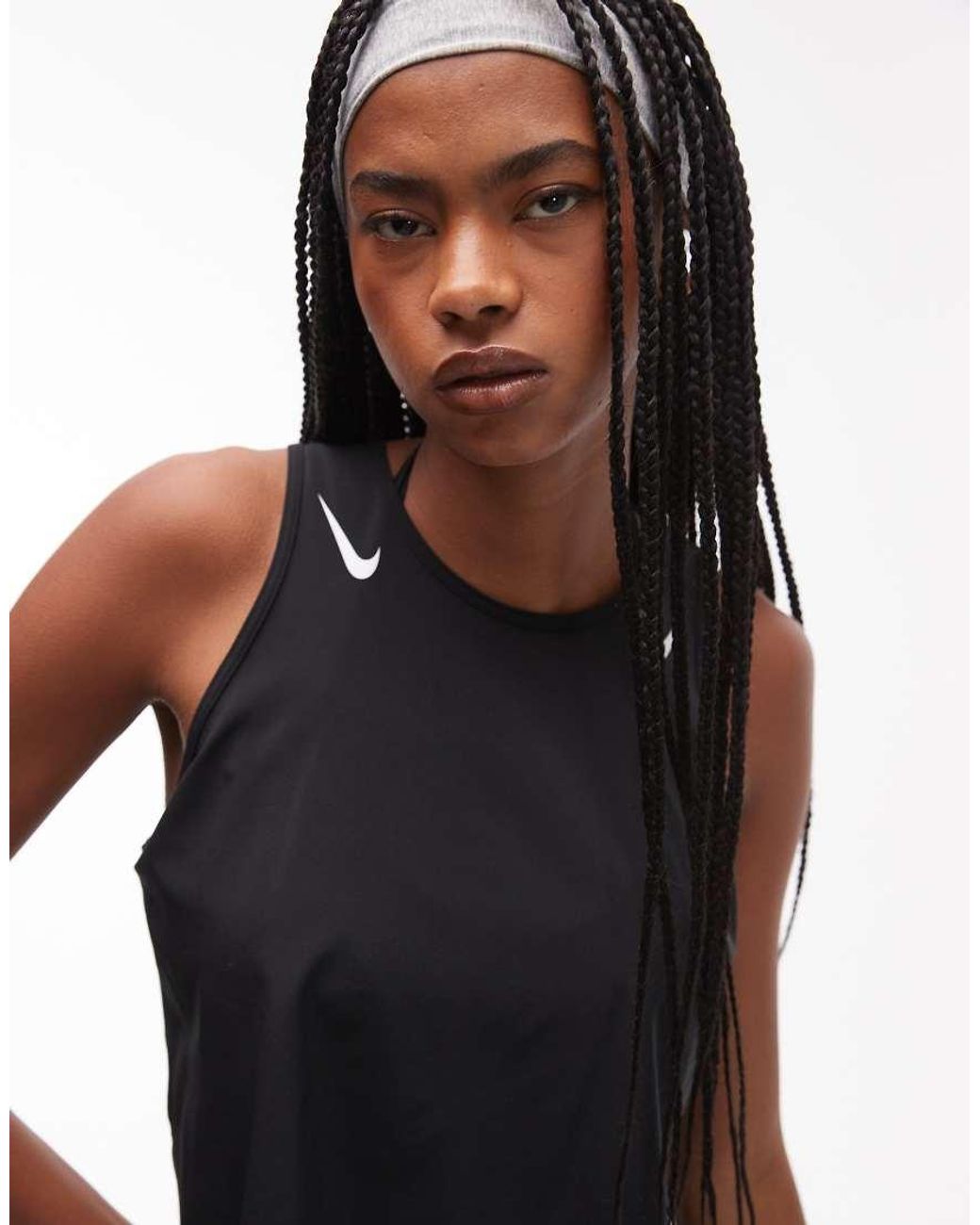 Nike White Aeroswift Dri-fit Plisse Vest