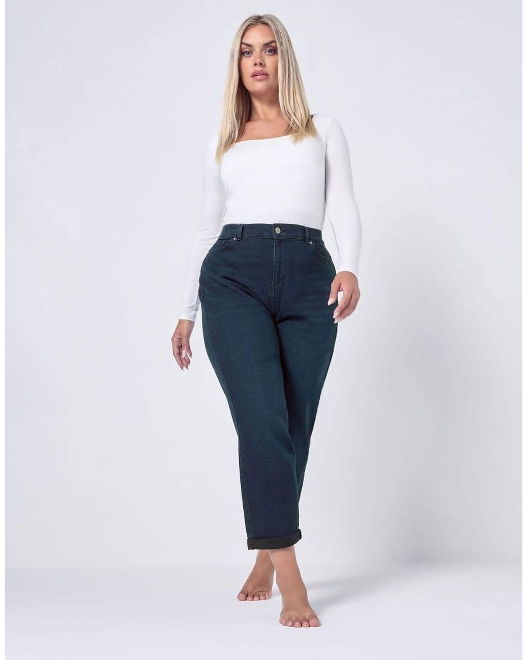 Yours Clothing Blue Denim Boyfriend Jeans