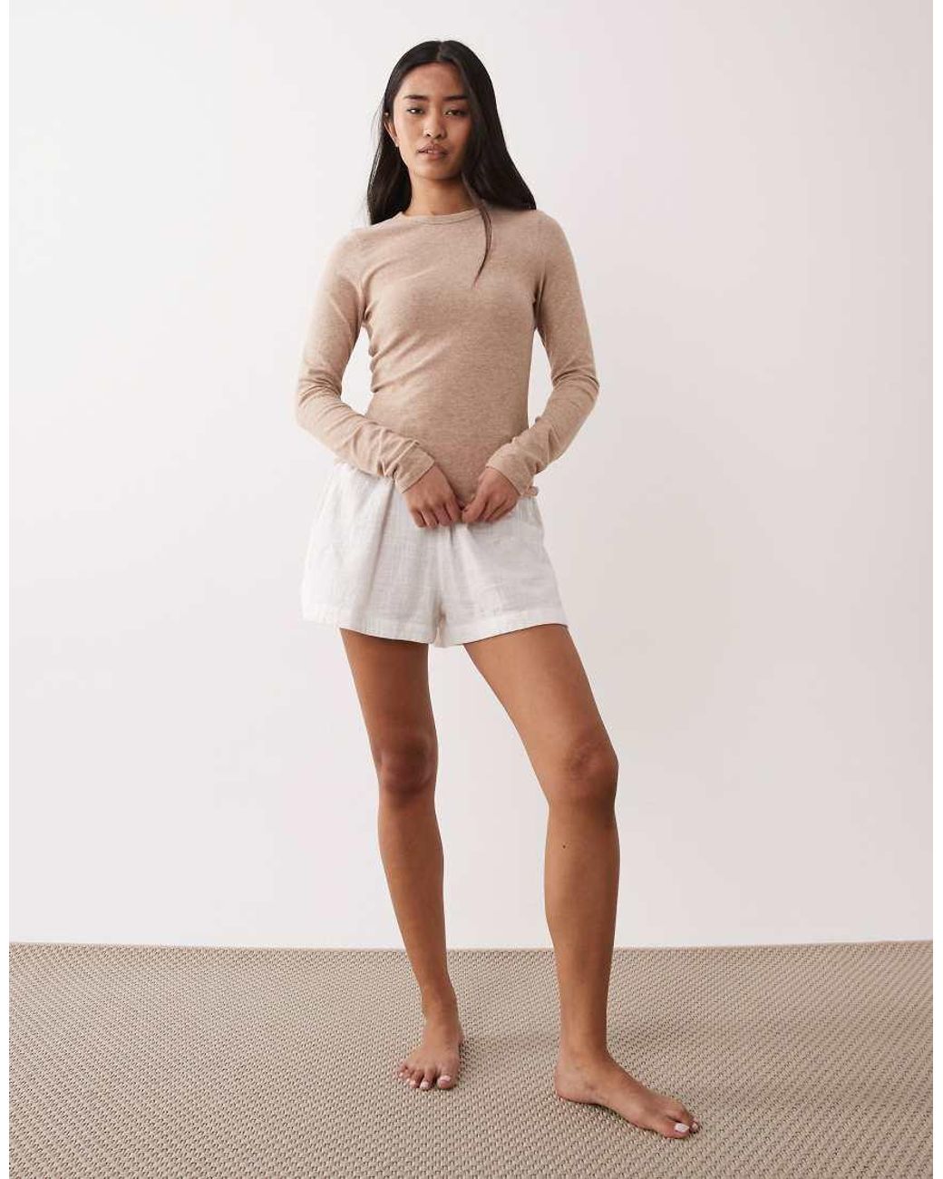 Abercrombie & Fitch Natural Crew Neck Lounge Top