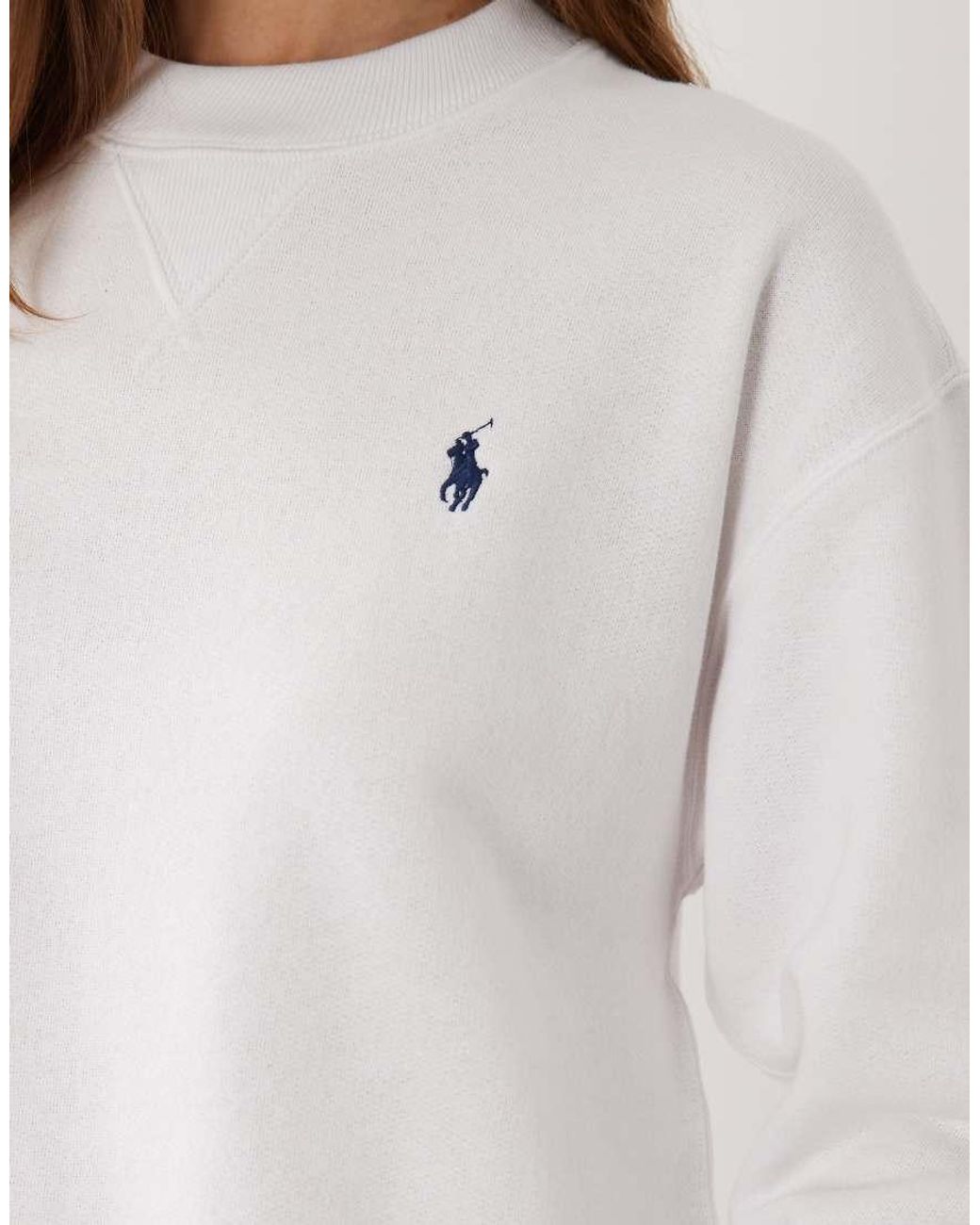 Polo Ralph Lauren White Icon Logo Knit Sweatshirt