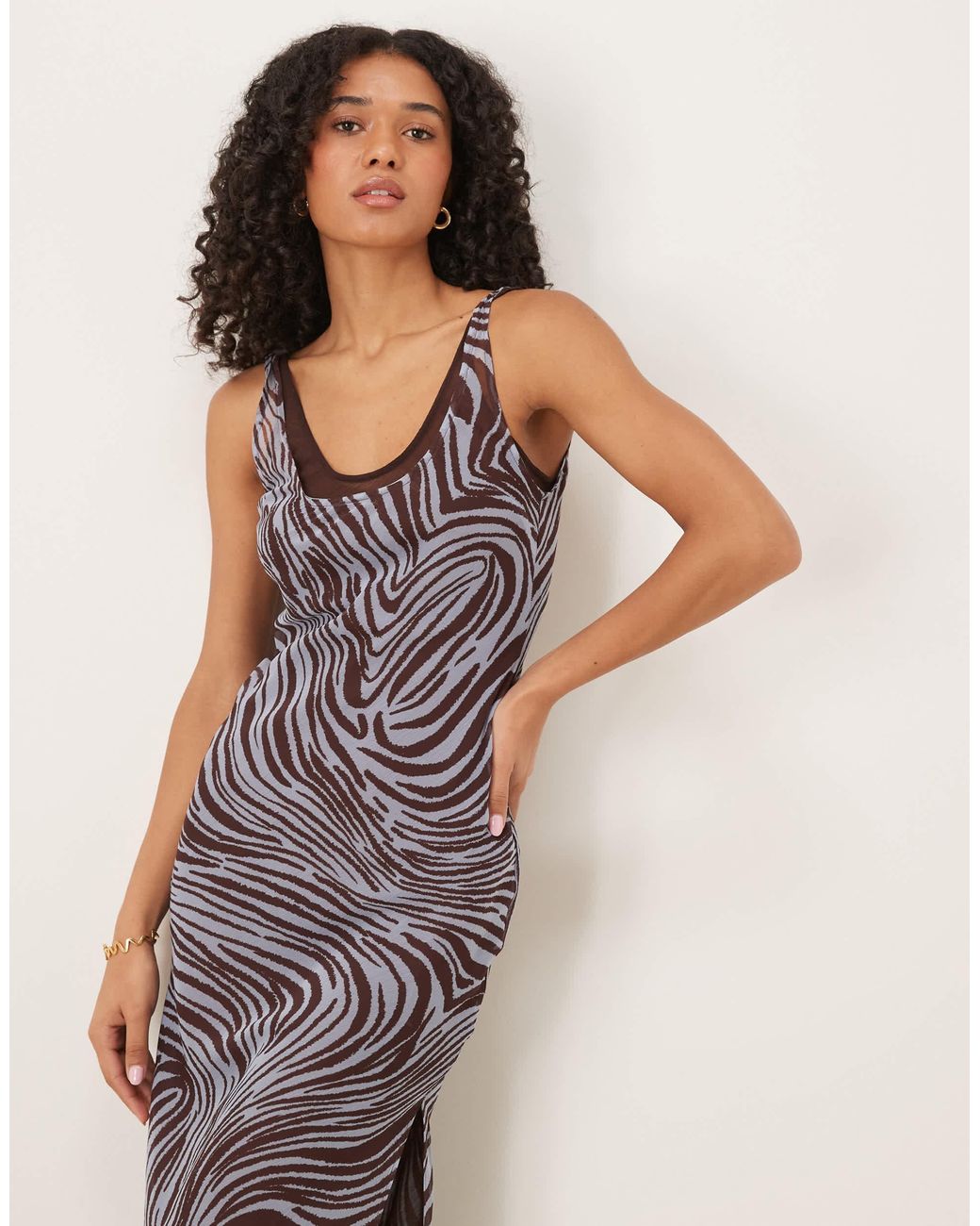 flowy v neck midi dress Tie Dye Scarf Dress in Fuchsia and Dark star