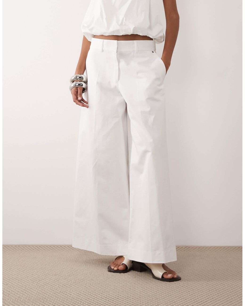 Pantalon large d'ensemble ARMANI EXCHANGE en coloris White