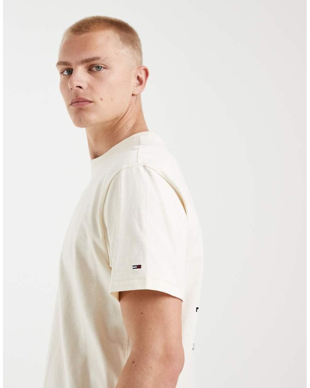 Tommy Hilfiger White Sailboat Back Print Relaxed Fit T-Shirt for men