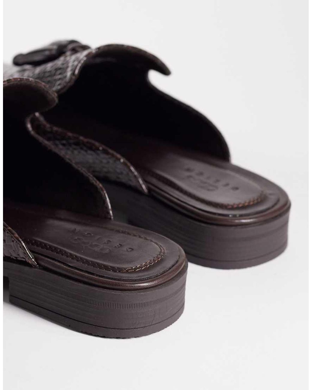 ASOS Brown Mule Loafers With Tassel for men
