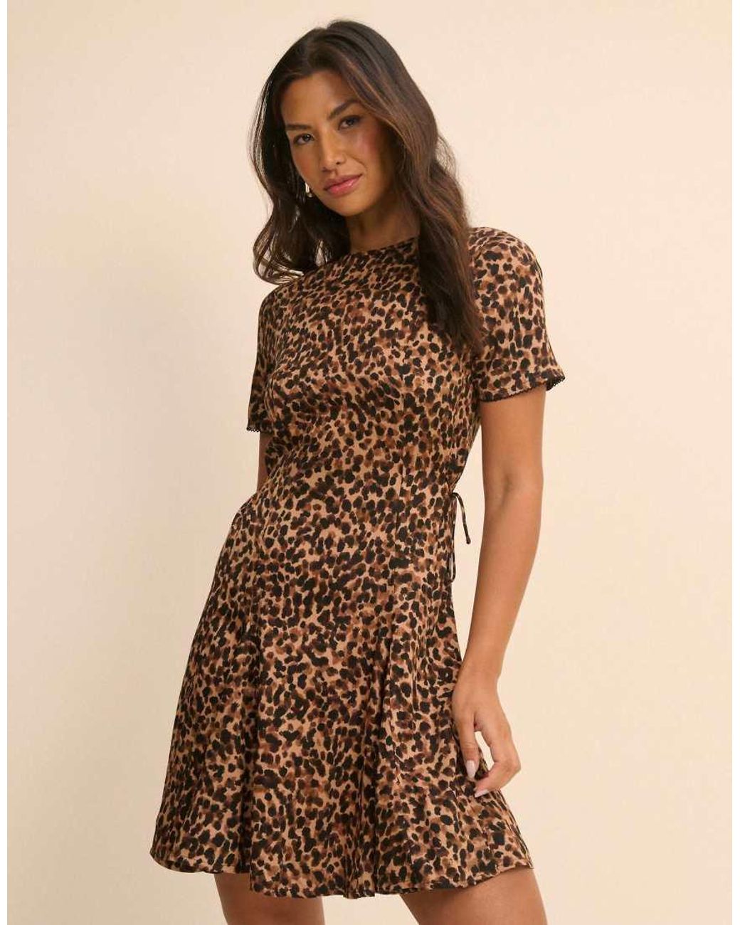 Nobody's Child Brown Leopard Print Gaia Mini Dress