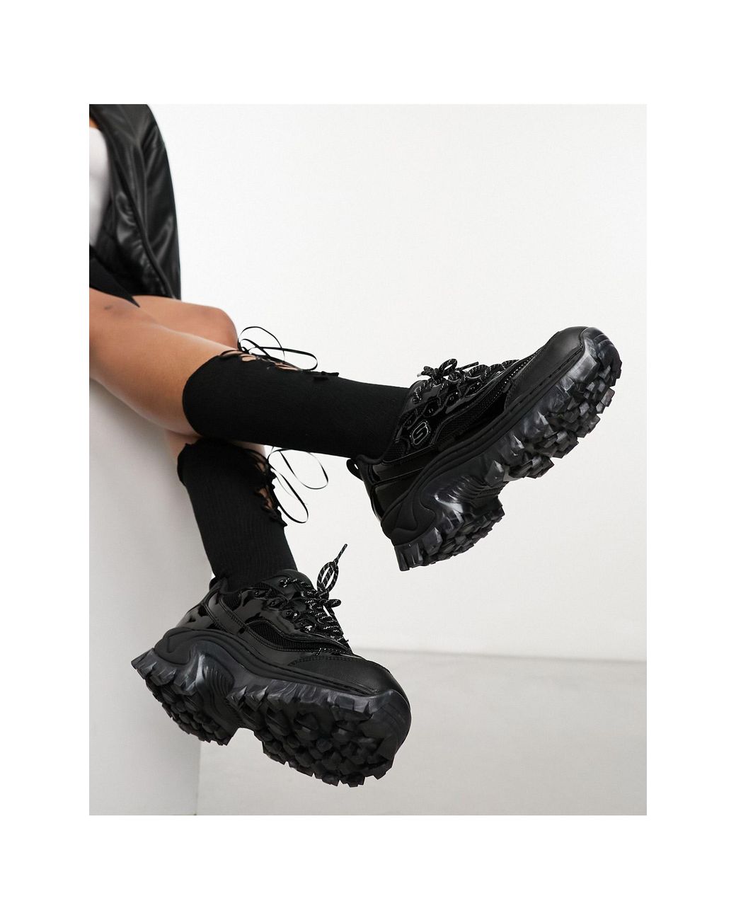 Skechers Hi ryze Doja Cat Chunky Trainers in Black Lyst Australia