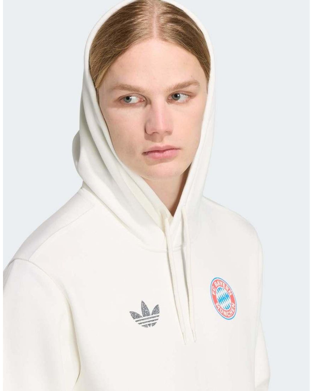 Adidas Originals Gray Fc Bayern Muenchen Og Graphic Hoodie for men