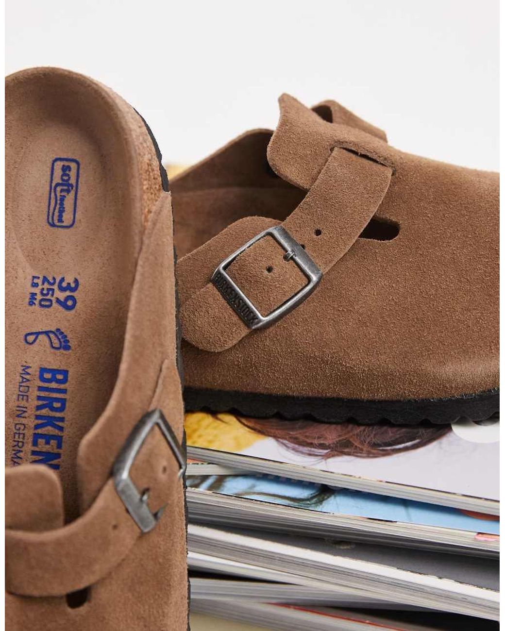 Birkenstock Brown Unisex Boston Suede Clogs