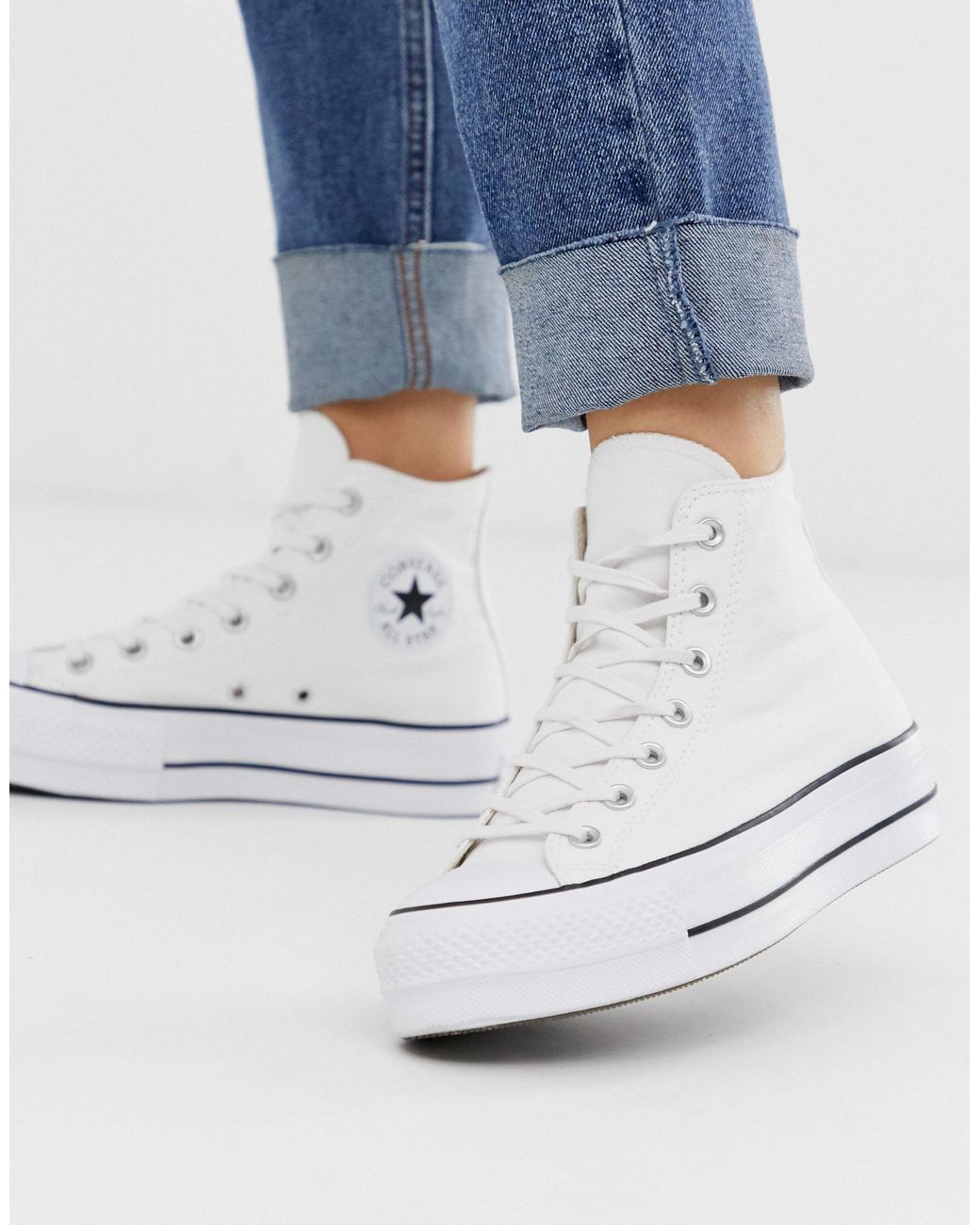 Converse Chuck Taylor All Star Hi Lift Sneakers in White | Lyst