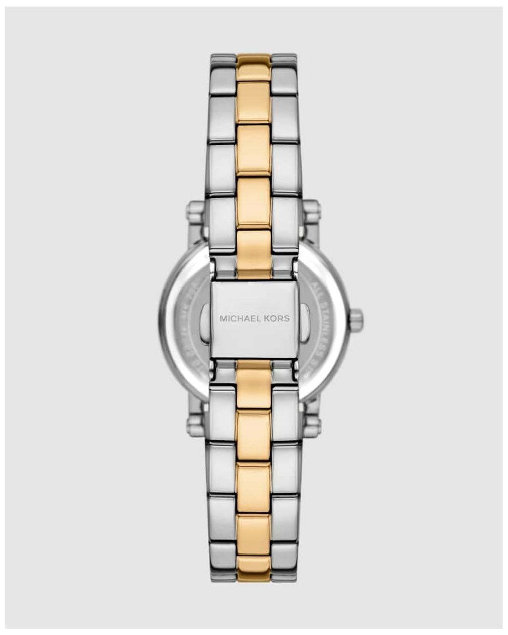 Michael Kors White Corey Three-Hand Two-Tone Stainless Steel Watch