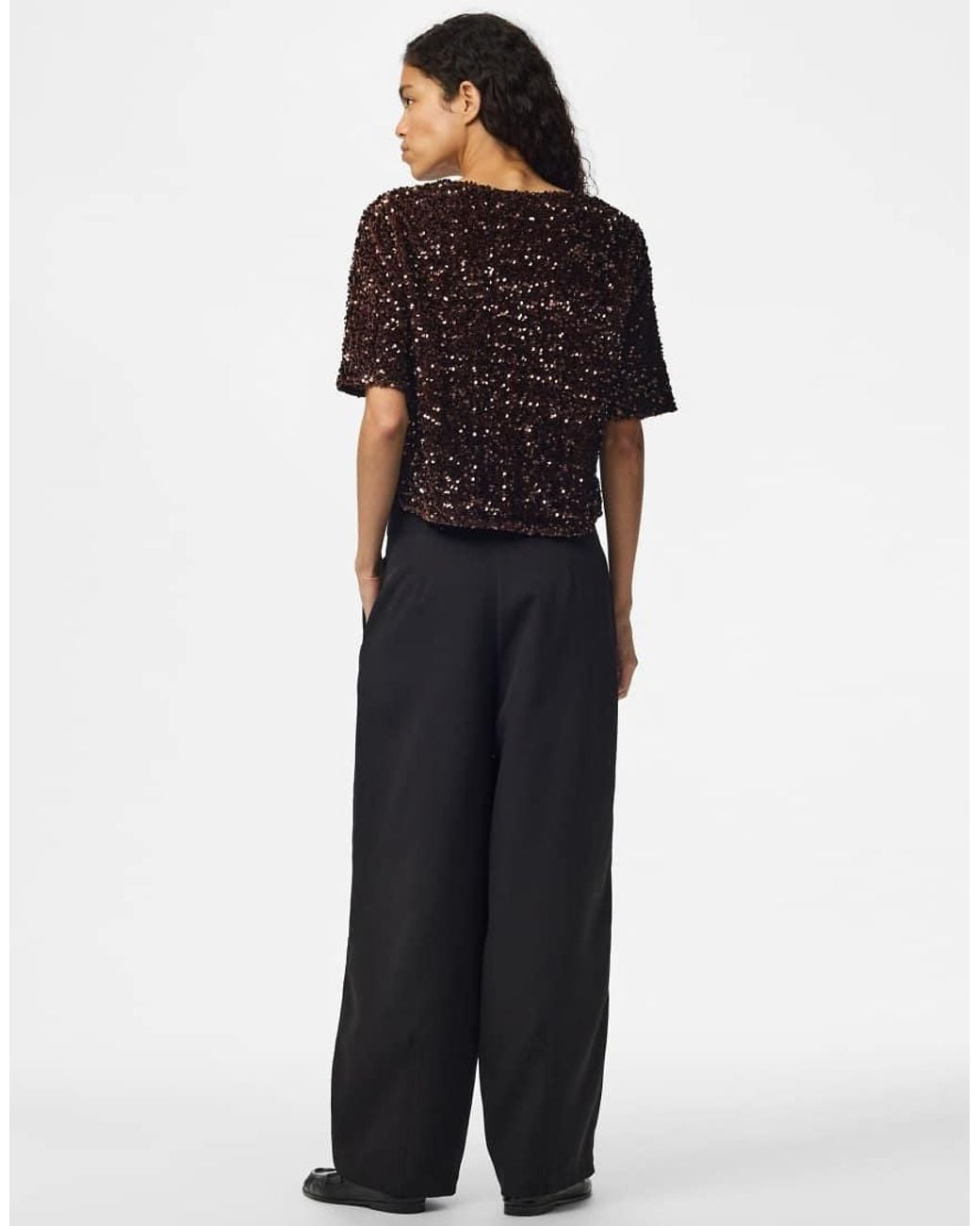 Pieces Black Short Sleeved Top