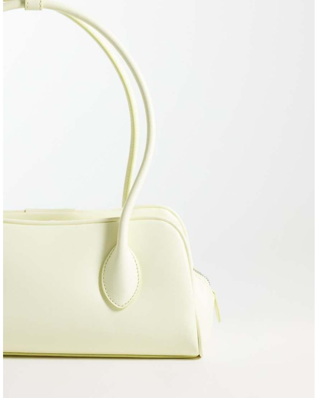 Calvin Klein Natural Emblem Grain Texture Shoulder Bag With Hardware Charm
