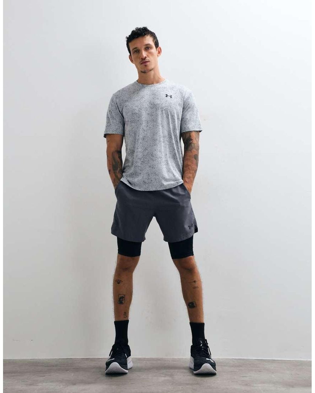 Under Armour Gray Tech Pixelate Short Sleeve T-shirt for men