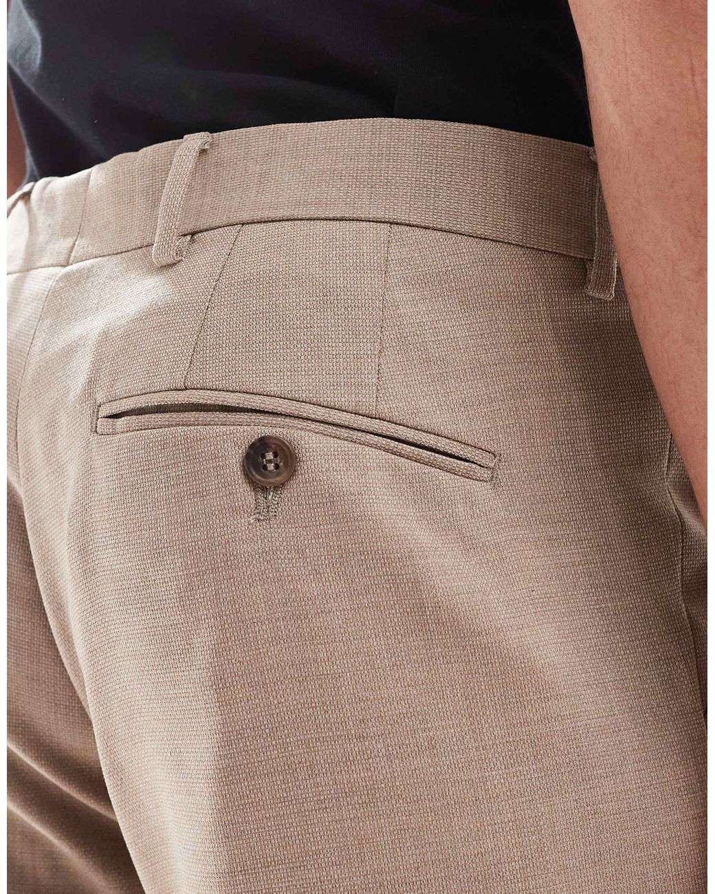 SELECTED Natural Wool Blend Slim Fit Trousers for men
