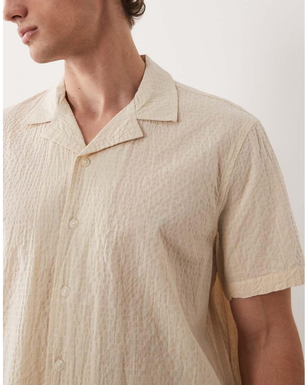 Blend Natural Cotton-rich Cuban Lightweight Seersucker Shirt for men