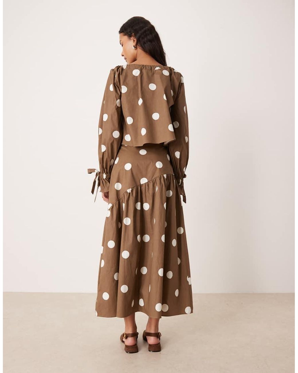 Glamorous Natural Asymmetric Drop Waist Midaxi Skirt