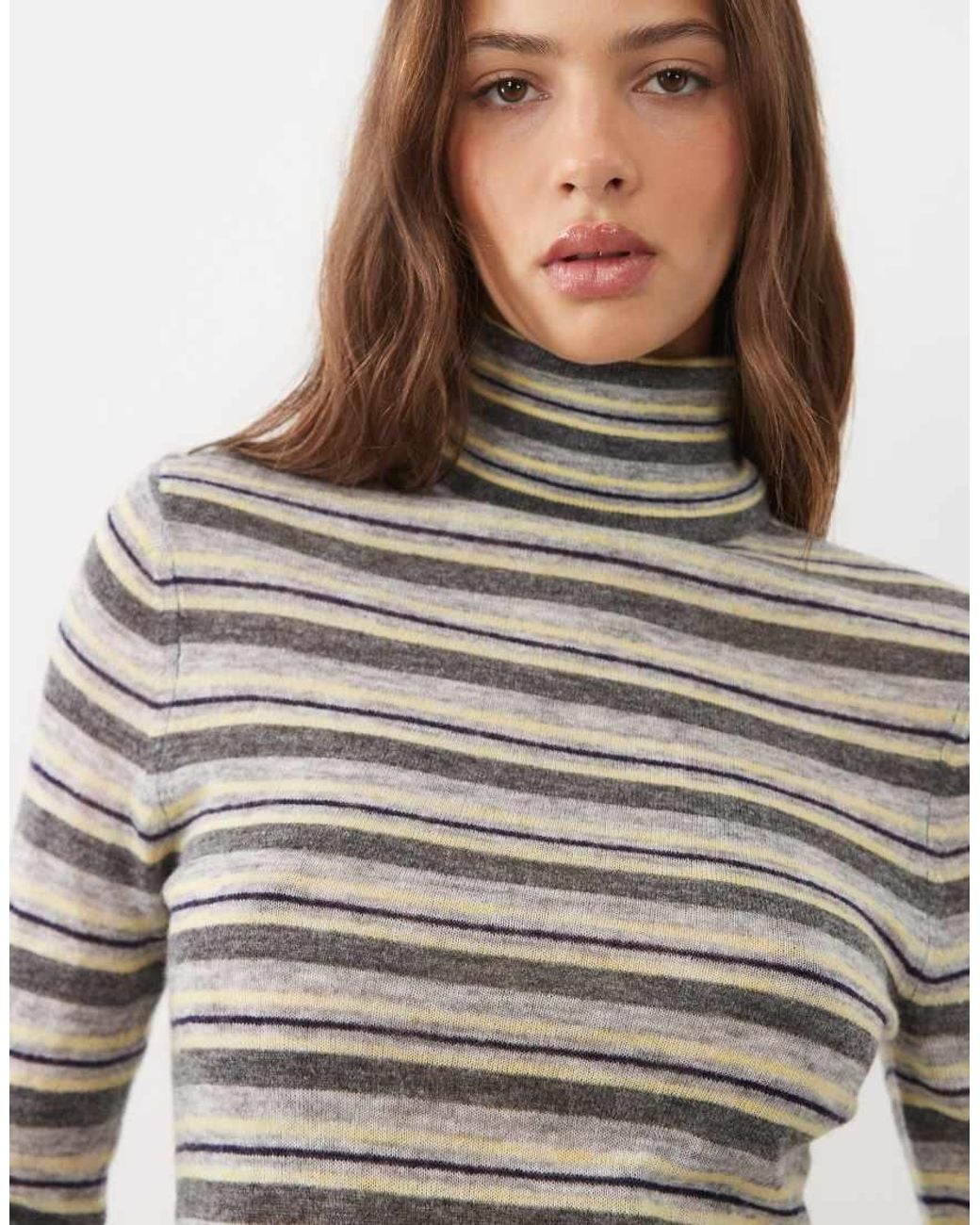 ASOS White Premium Alpaca Blend Sheer Fitted Roll Neck