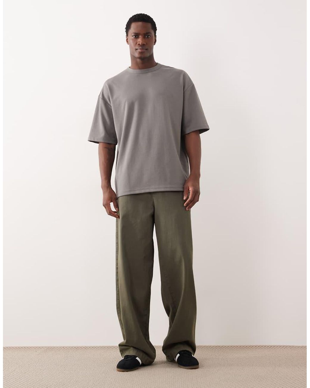 ASOS Gray Breathemax Heavyweight Oversized T-Shirt for men