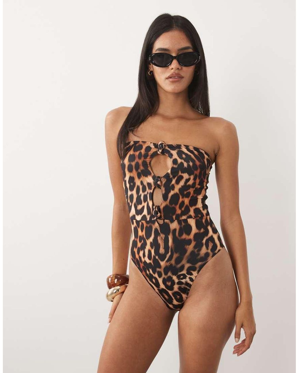 ASOS Multicolor Martina Animal Print Swimsuit