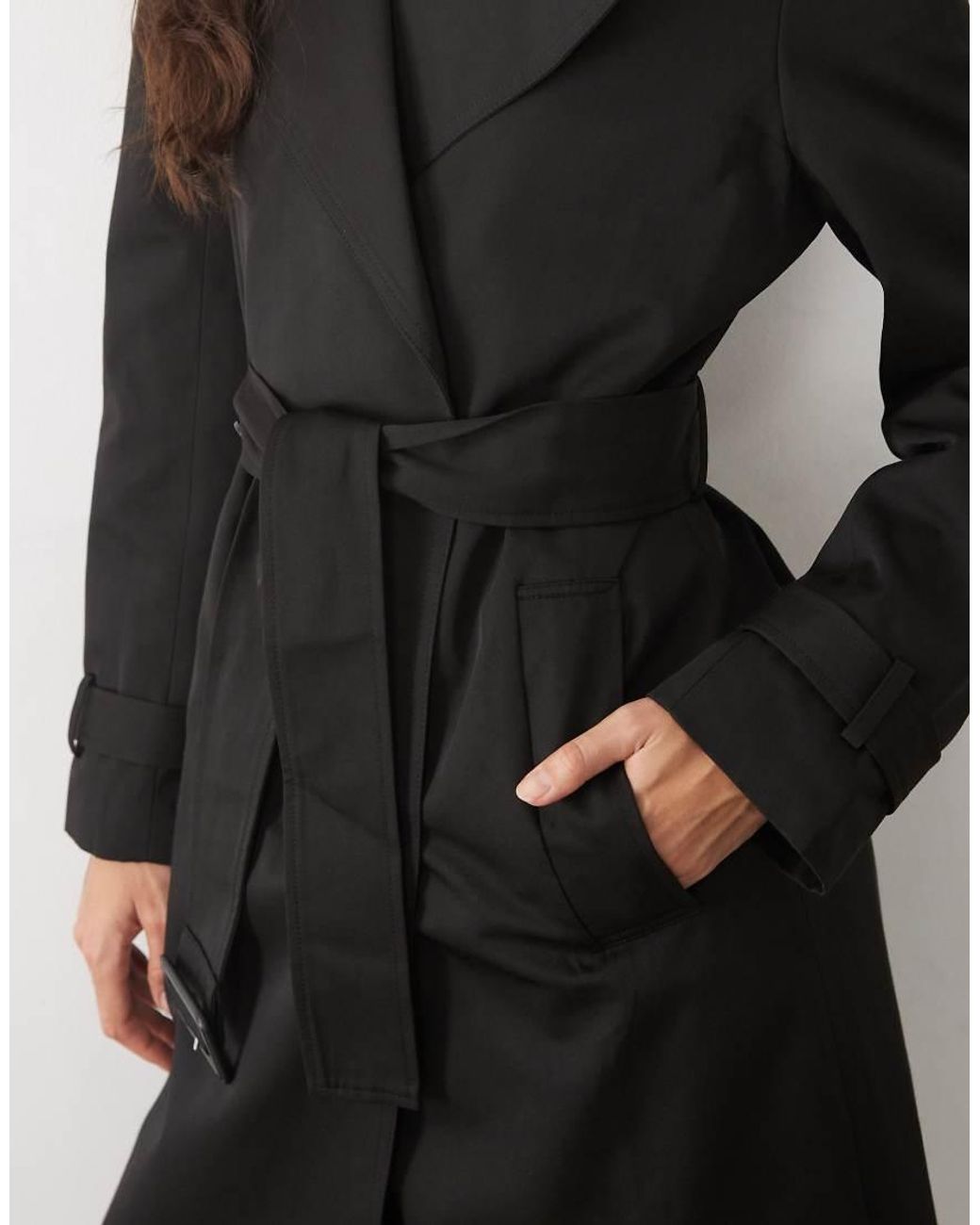 Forever New Black Belted Trench Coat