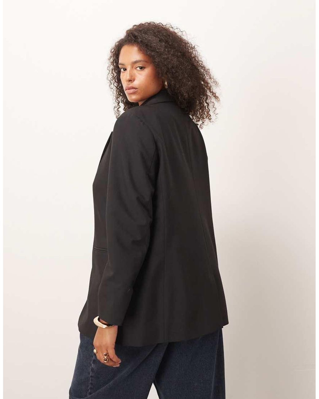 ASOS Black Asos Design Curve Tailored Relaxed Blazer
