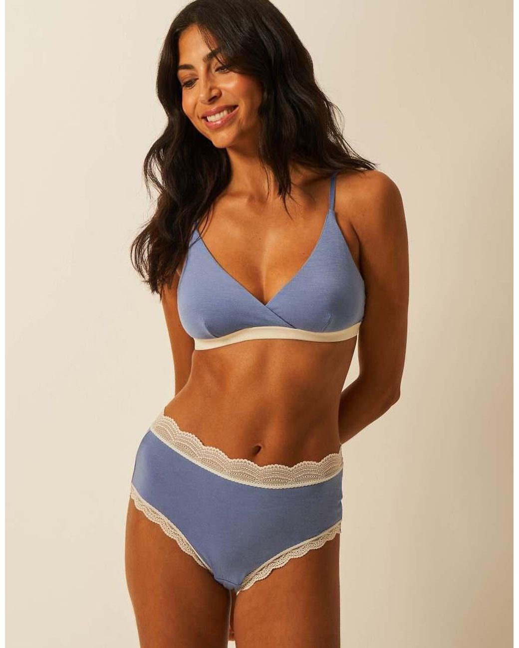 Stripe & Stare Blue High Rise Knicker Four Pack